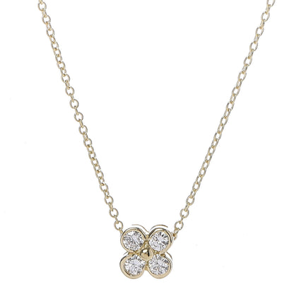 Tiffany 18K Yellow Gold Diamond Lace Pendant Necklace 4 of 6