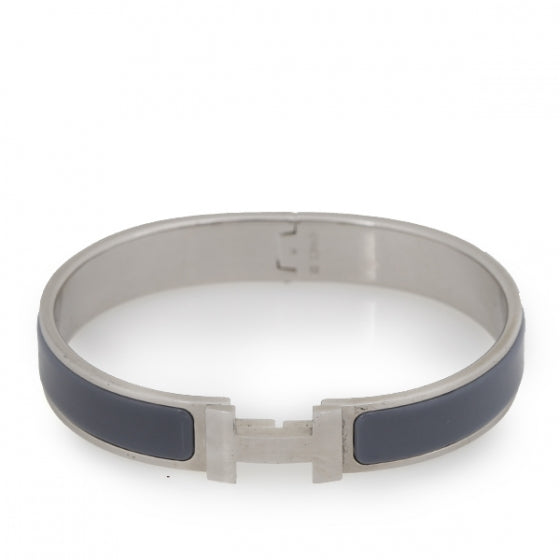 Enamel Clic Clac H Narrow Bracelet PM Grey
