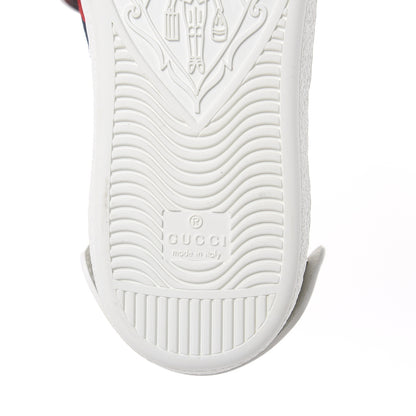 Gucci Calfskin Ayers Embroidered Web Mens Ace Removable Patches High Top Sneakers 6 White 6 of 9