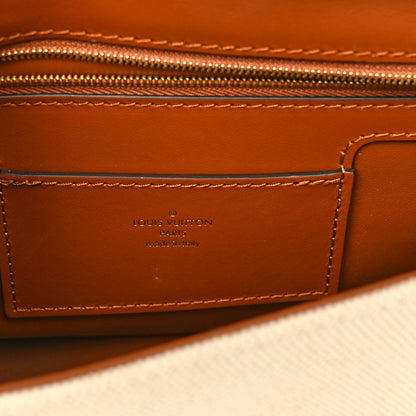 Louis Vuitton Canvas Smooth Calfskin LV Pont 9 Soft MM Caramel Brown 6 of 9