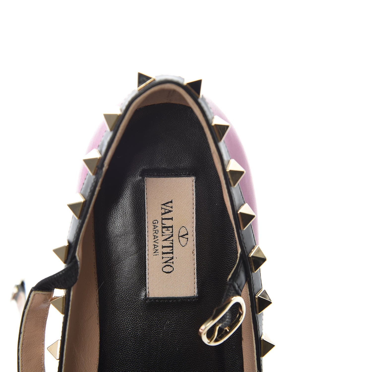 Valentino Garavani Nappa Rockstud Cage Ballerina Flats 39 Fuxia Black 8 of 13