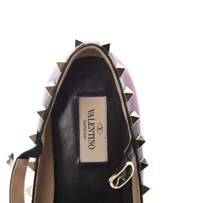 Valentino Garavani Nappa Rockstud Cage Ballerina Flats 39 Fuxia Black 8 of 13