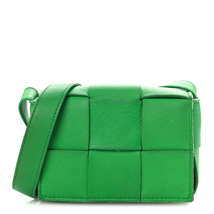 Bottega Veneta Lambskin Maxi Intrecciato Extra Mini Cassette Crossbody Bag Parakeet 1 of 12