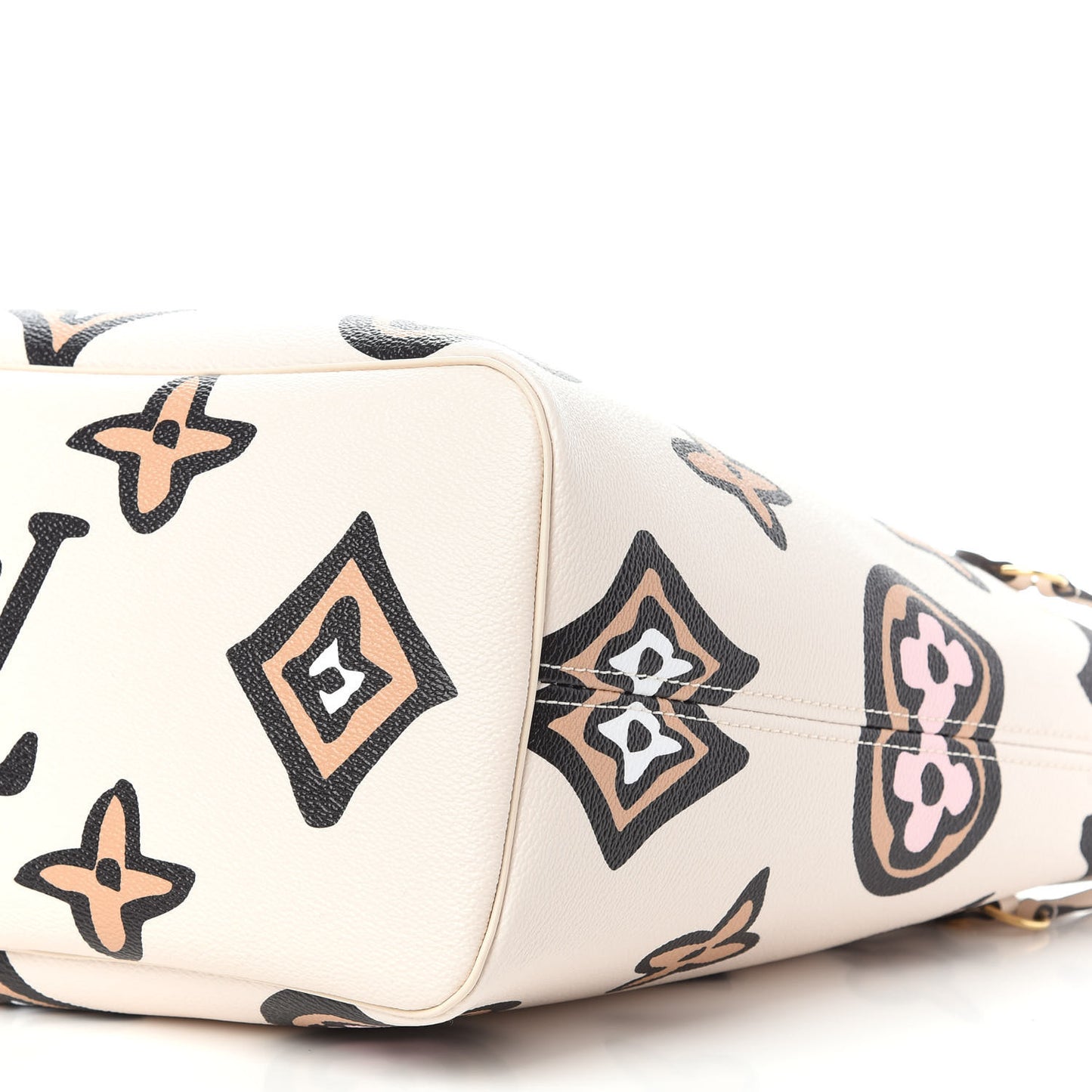 Monogram Giant Wild At Heart Neverfull MM Creme