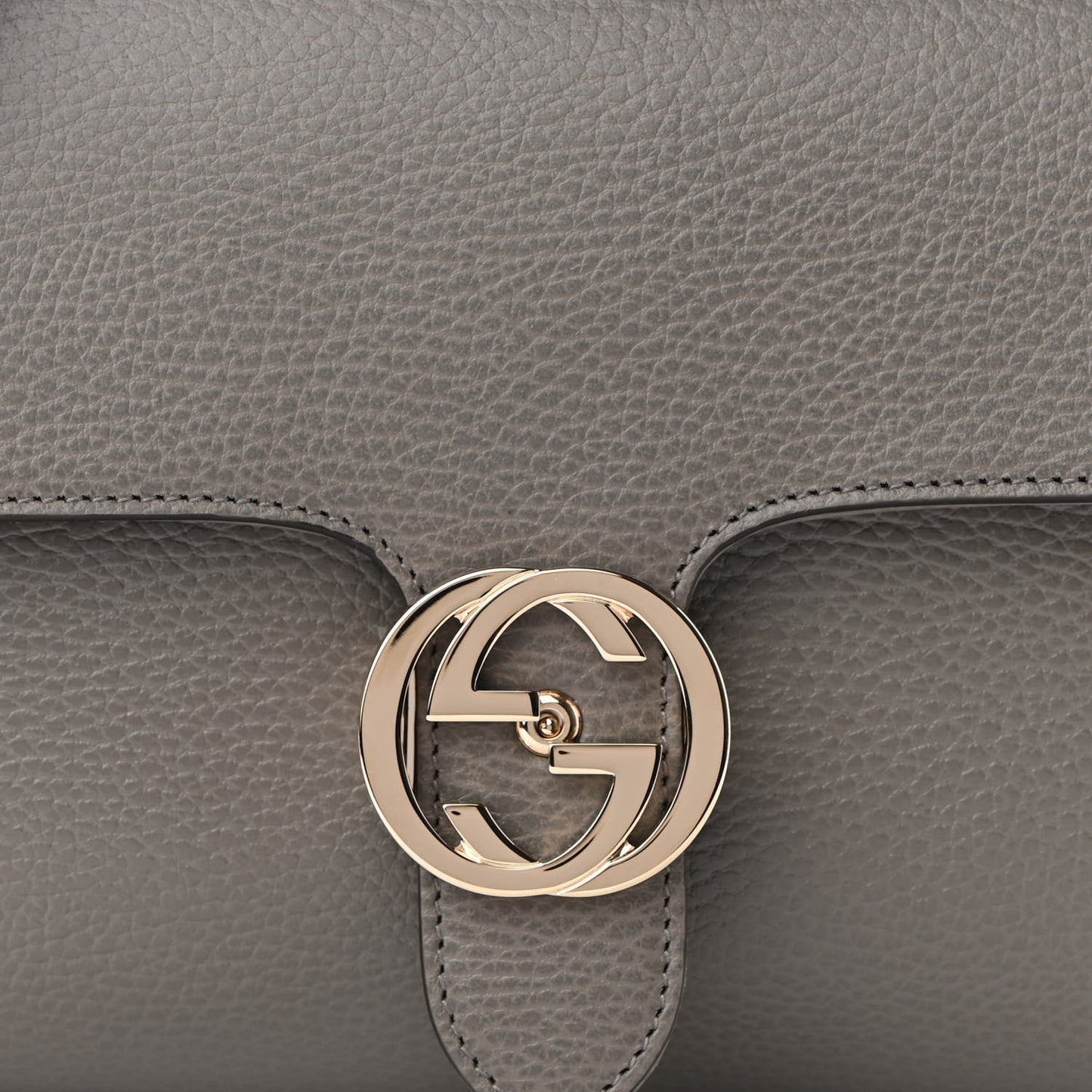 Dollar Calfskin Interlocking G Top Handle Shoulder Bag Loess