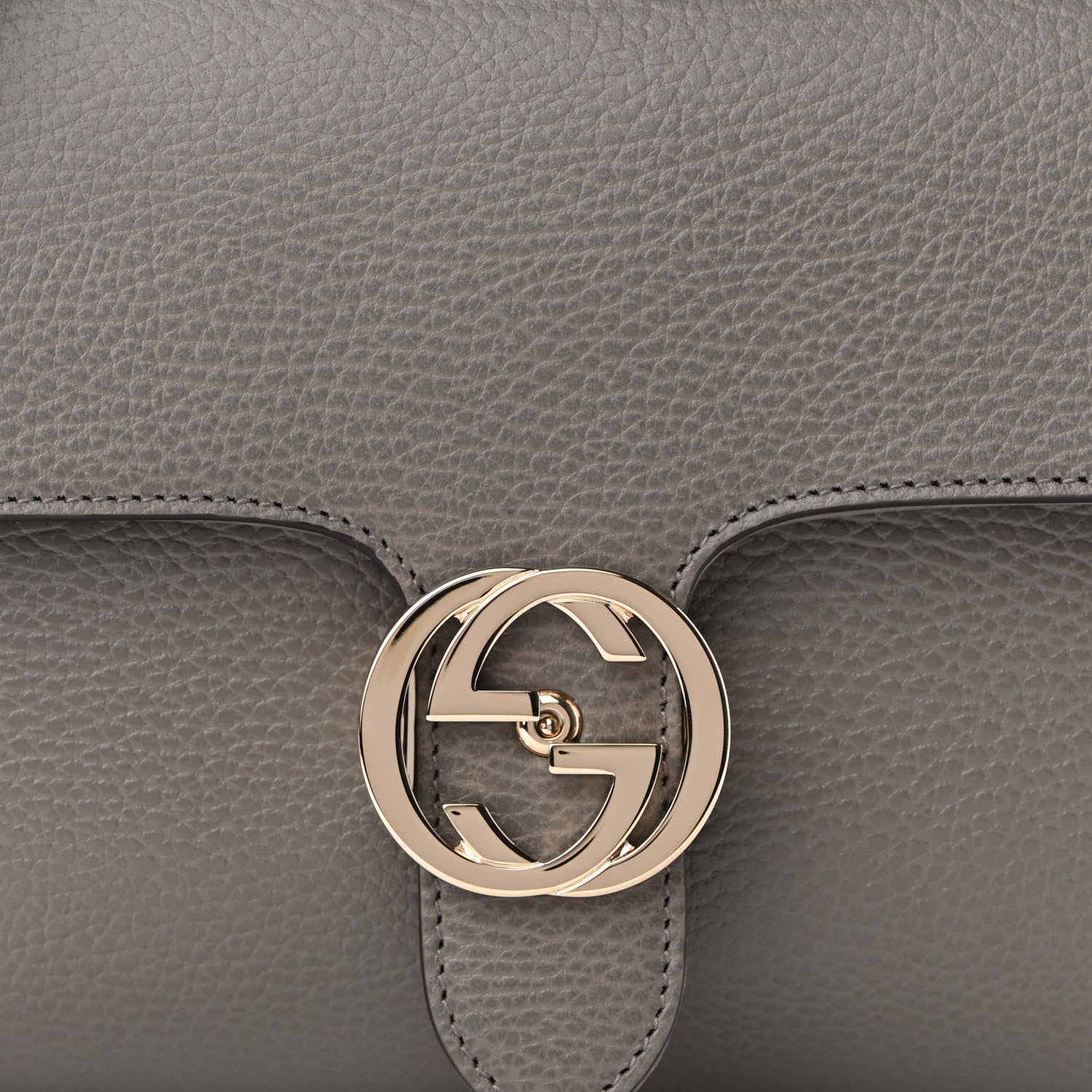 Gucci Dollar Calfskin Interlocking G Top Handle Shoulder Bag Loess 8 of 11