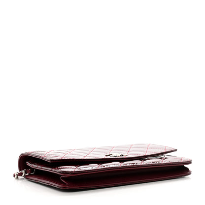 Chanel Patent Quilted Brilliant Wallet On Chain WOC Red 3 of 11