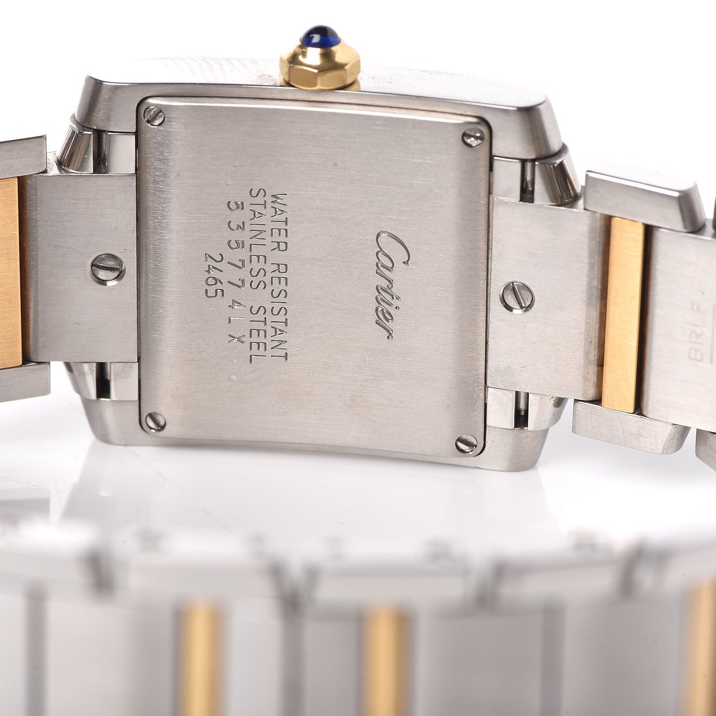 Stainless Steel 18K Yellow Gold 25mm Tank Francaise Quartz Watch