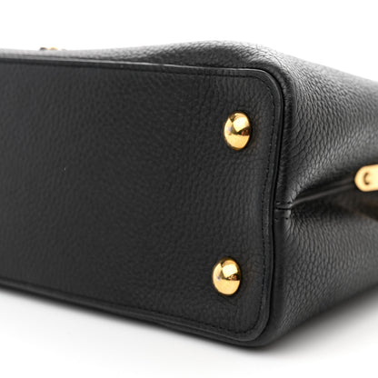 Louis Vuitton Taurillon Fleur De Lys Capucines PM Black 9 of 11