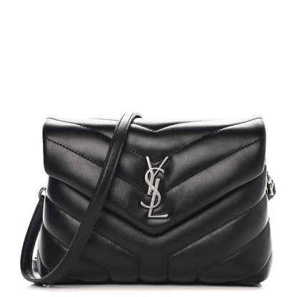Saint Laurent Calfskin Y Quilted Monogram Toy Loulou Crossbody Bag Black 1 of 9