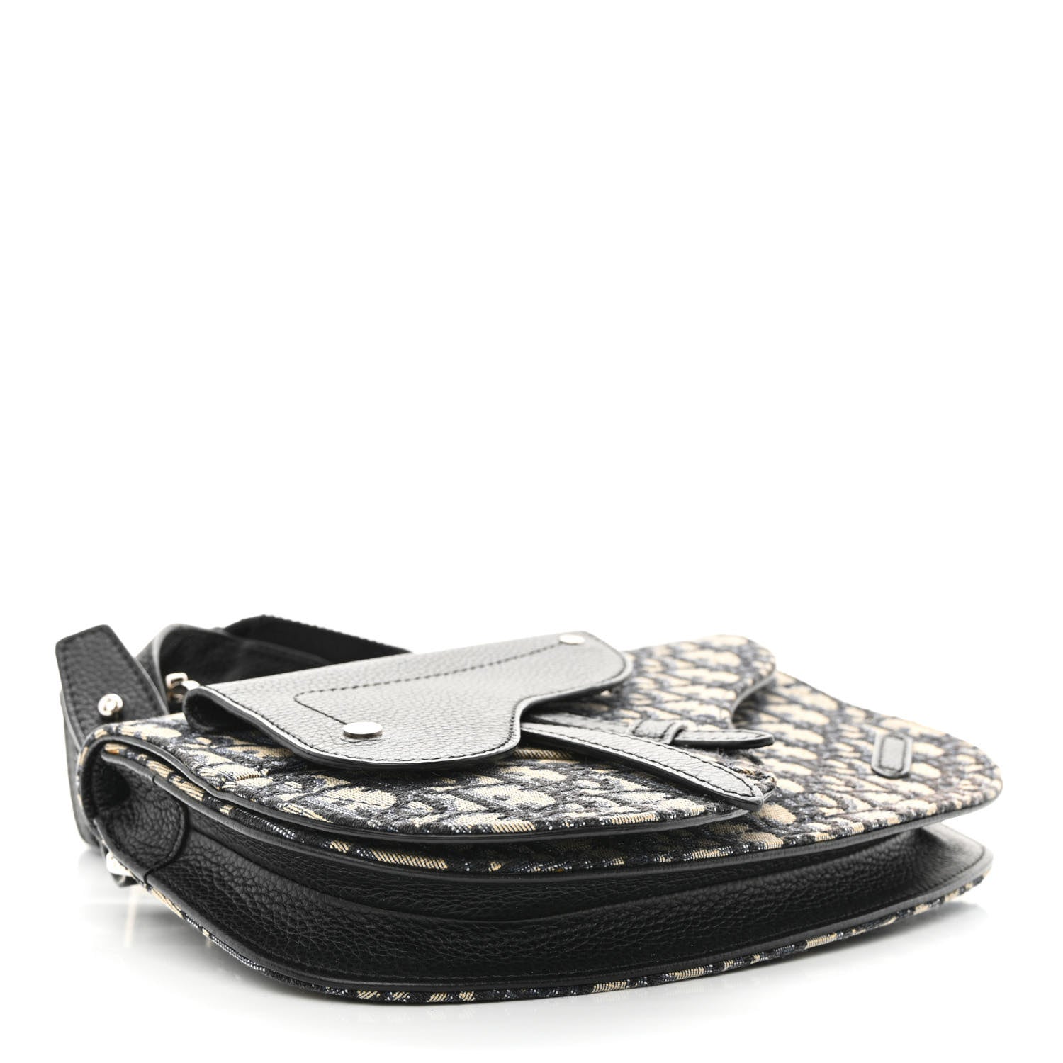 Christian Dior Oblique Saddle Messenger Pouch Beige Black 4 of 12