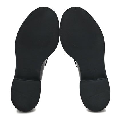 Prada Spazzolato Metal Triangle Logo 50mm Loafers 36 Black 5 of 8