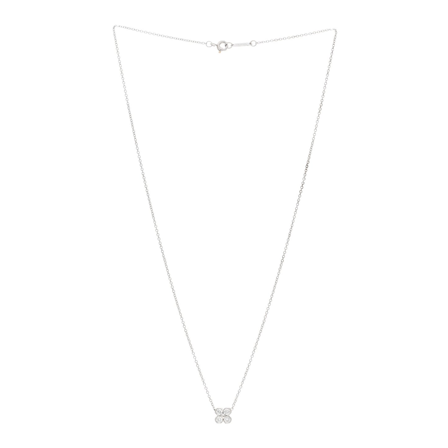 Platinum Diamond .22ctw Flower Pendant Necklace
