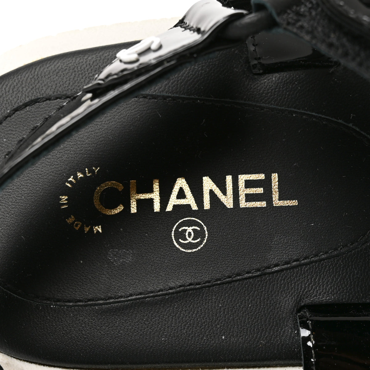 Chanel Patent CC Platform Sandals 36.5 Black 7 of 8