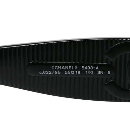 Chanel Acetate Rectangle Sunglasses 5493-A Black 5 of 7