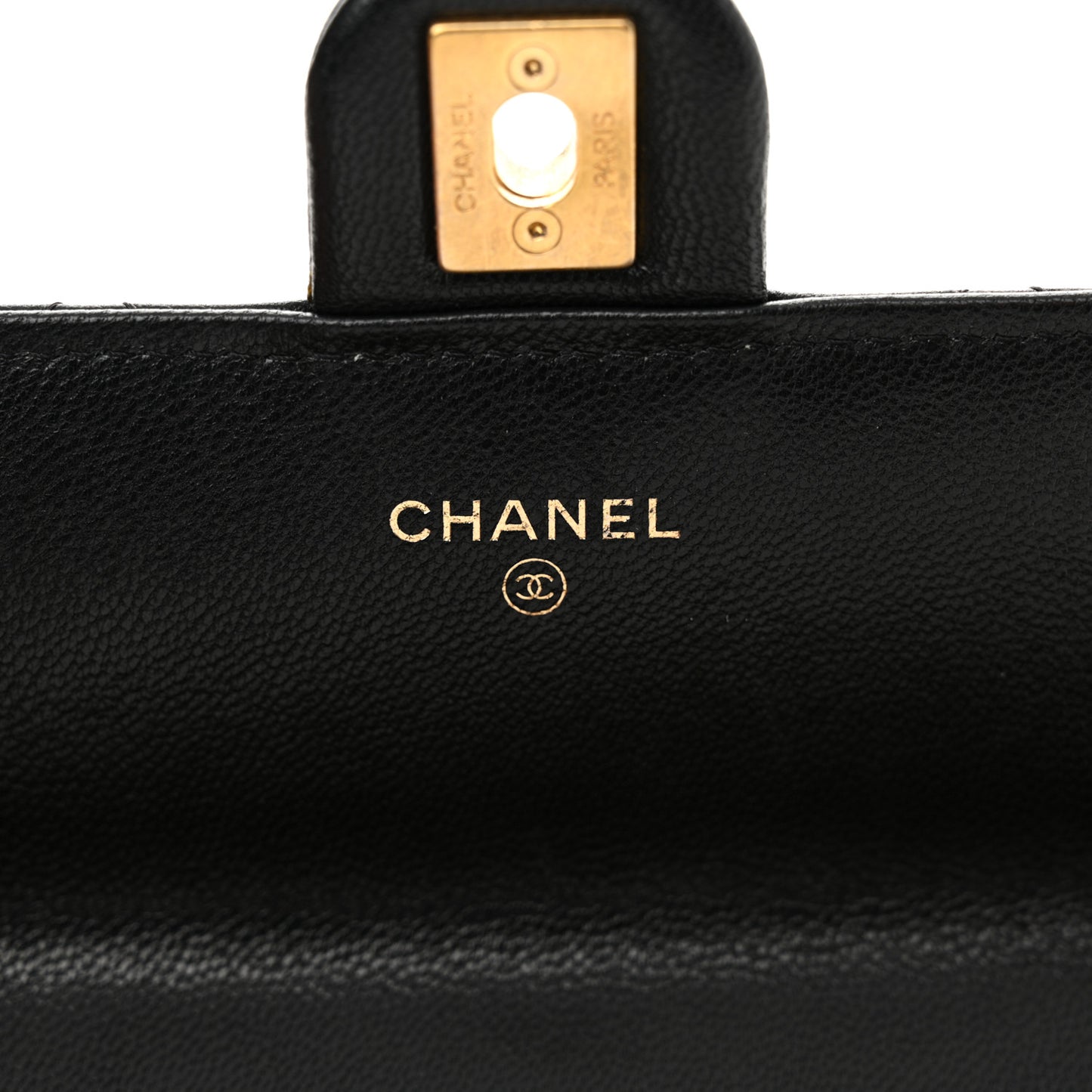 Goatskin Quilted Chic Pearls Clutch With Chain Black