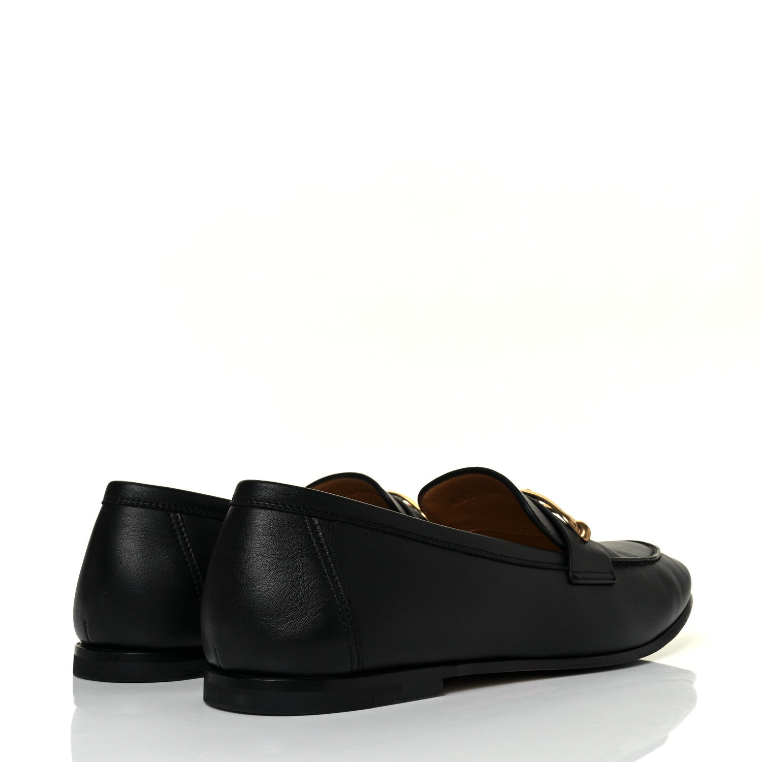 Hermes Calfskin Womens Colette Loafers 38 Black 4 of 9