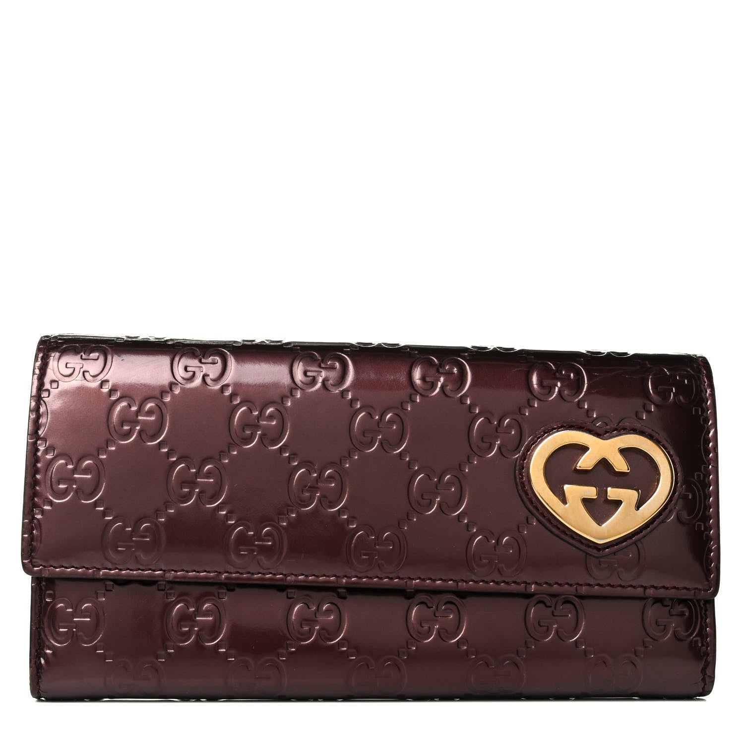 Gucci Shine Guccissima Lovely Heart Continental Wallet Scarlatto 1 of 7