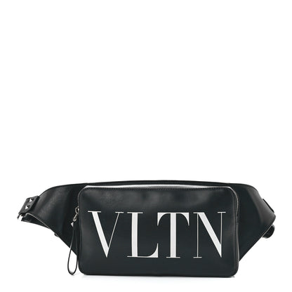 Valentino Garavani Calfskin VLTN Belt Bag Black White 1 of 12