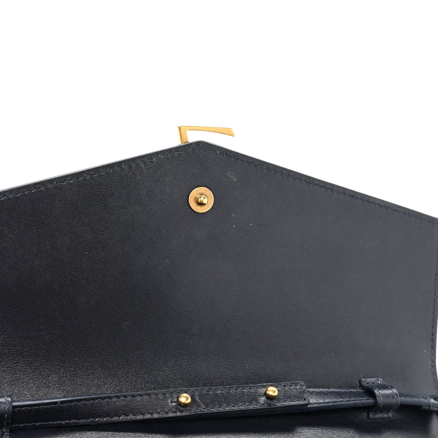Saint Laurent Smooth Calfskin Monogram Sulpice Chain Wallet Navy 14 of 17