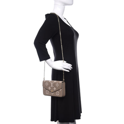 Louis Vuitton Empreinte Monogram Giant Felicie Pochette Tourterelle Creme 3 of 13