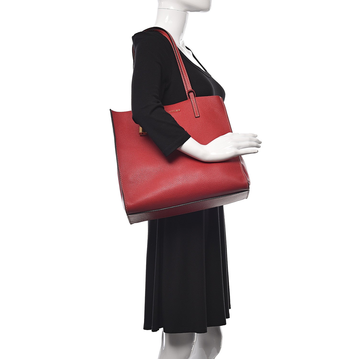 Marc Jacobs Grained Calfskin Grind Shopper Tote Red 2 of 16