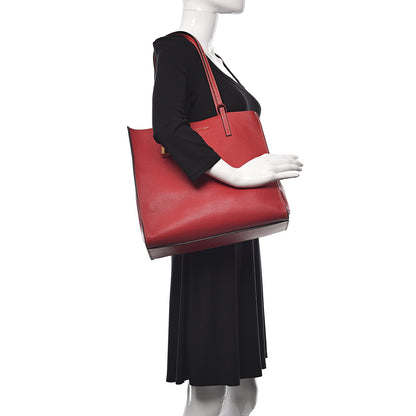 Marc Jacobs Grained Calfskin Grind Shopper Tote Red 2 of 16