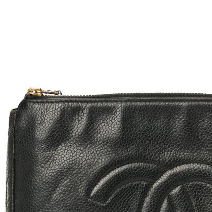 Chanel Caviar Timeless CC Cosmetic Pouch Black 19 of 20