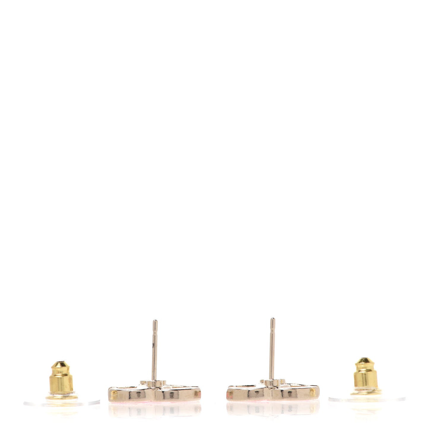 Enamel CC Earrings Pink Gold