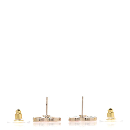 Chanel Enamel CC Earrings Pink Gold 3 of 5