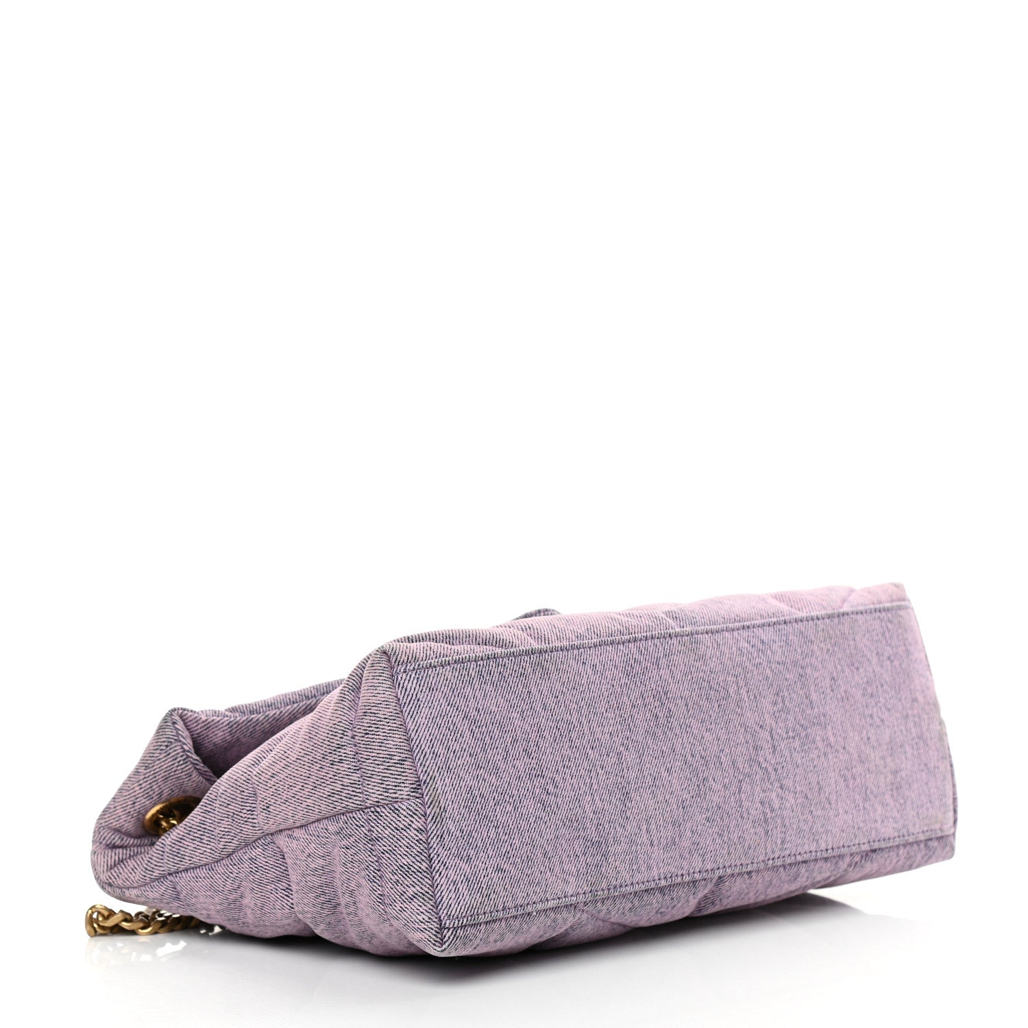 Saint Laurent Denim Quilted Small Loulou Puffer Monogram Chain Satchel Bleached Lilac 4 of 10