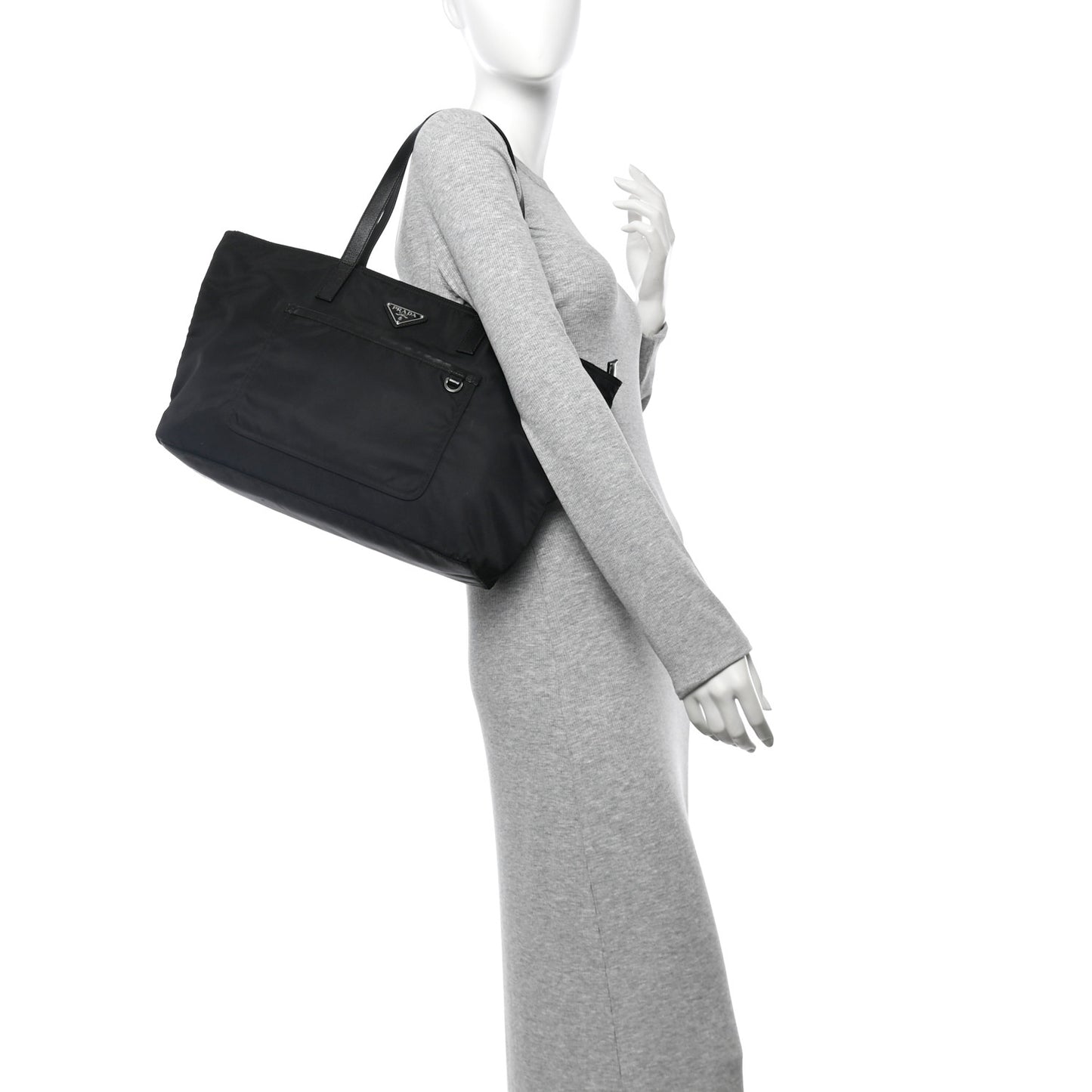 Tessuto Nylon Saffiano Vela Tote Black