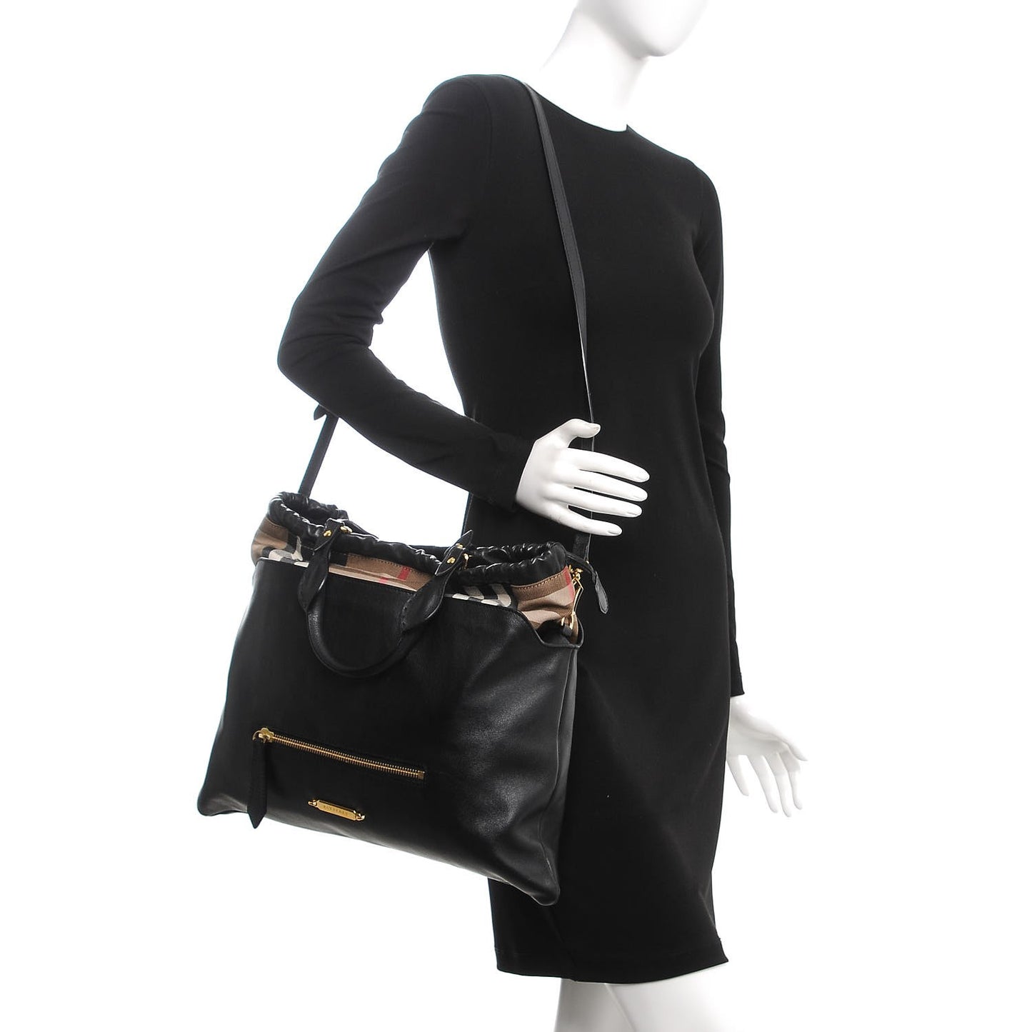 Calfskin House Check Big Crush Black