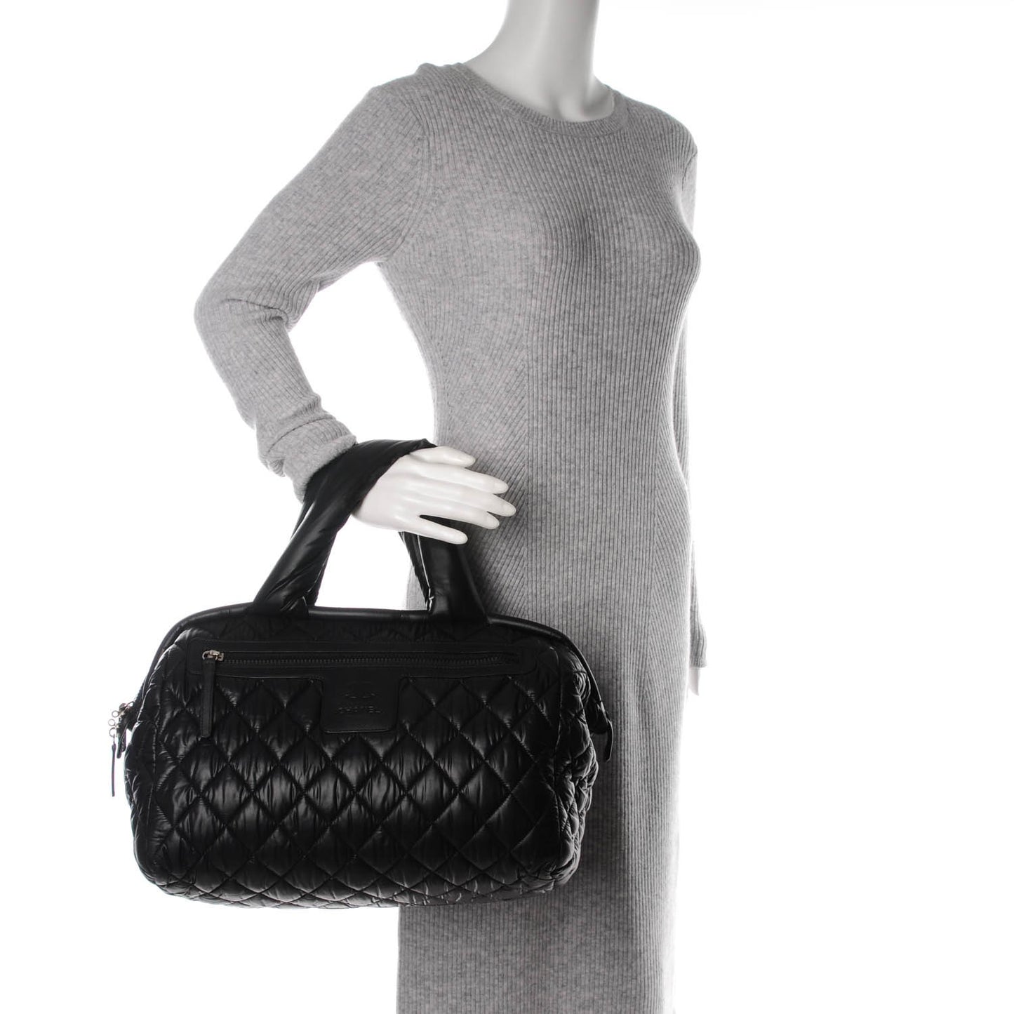 Nylon Quilted Coco Cocoon Bowler Black