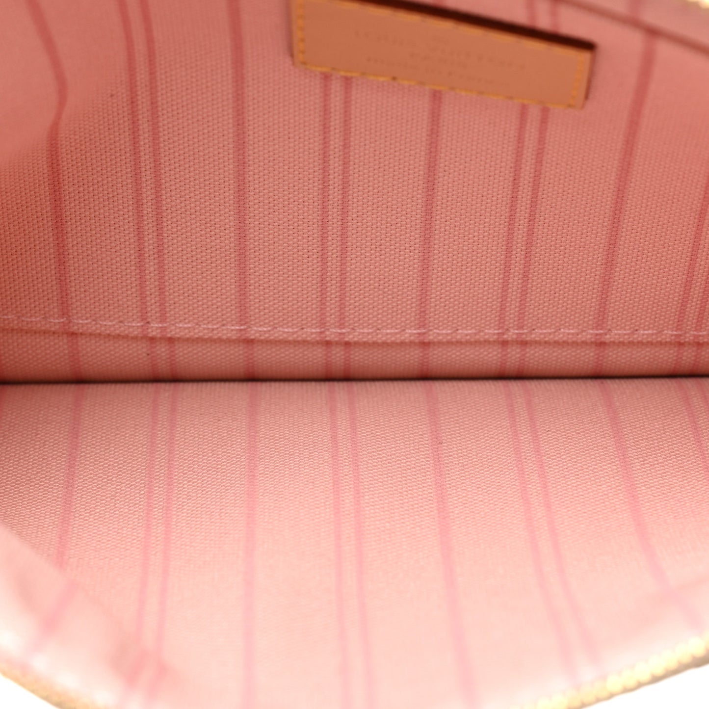 Damier Azur Neverfull MM GM Pochette Rose Ballerine