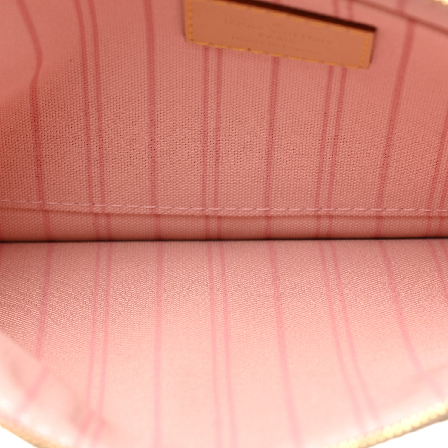 Louis Vuitton Damier Azur Neverfull MM GM Pochette Rose Ballerine 5 of 7