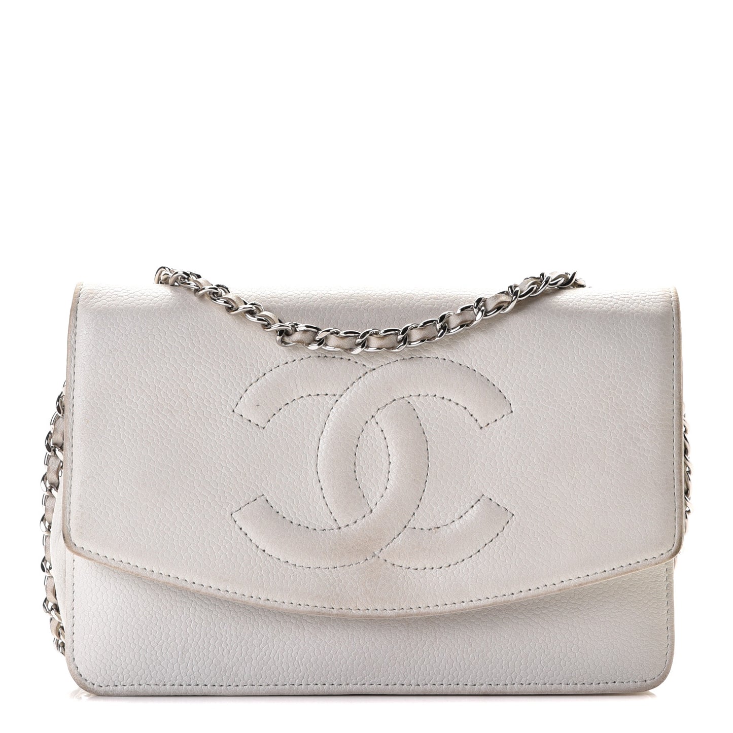 Caviar Timeless CC Wallet on Chain WOC White