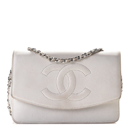 Chanel Caviar Timeless CC Wallet on Chain WOC White 1 of 10