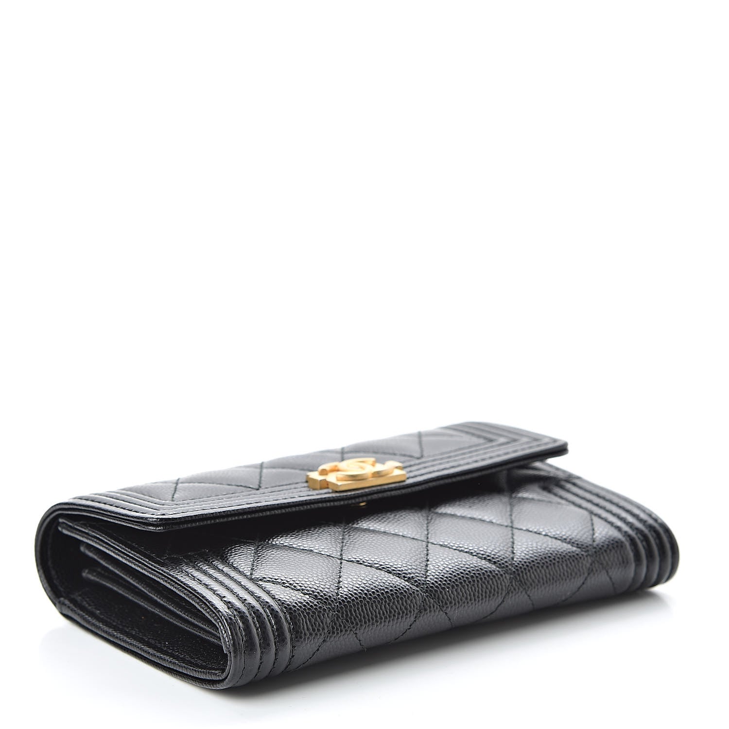 Chanel Caviar Quilted Medium Boy Flap Wallet Black 4 of 9