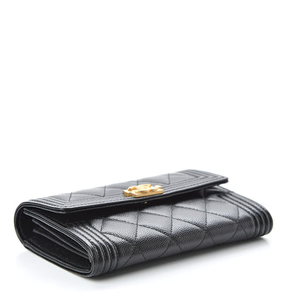 Chanel Caviar Quilted Medium Boy Flap Wallet Black 4 of 9