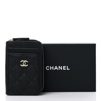 Chanel Caviar Quilted Zip Card Holder Black 8 of 8