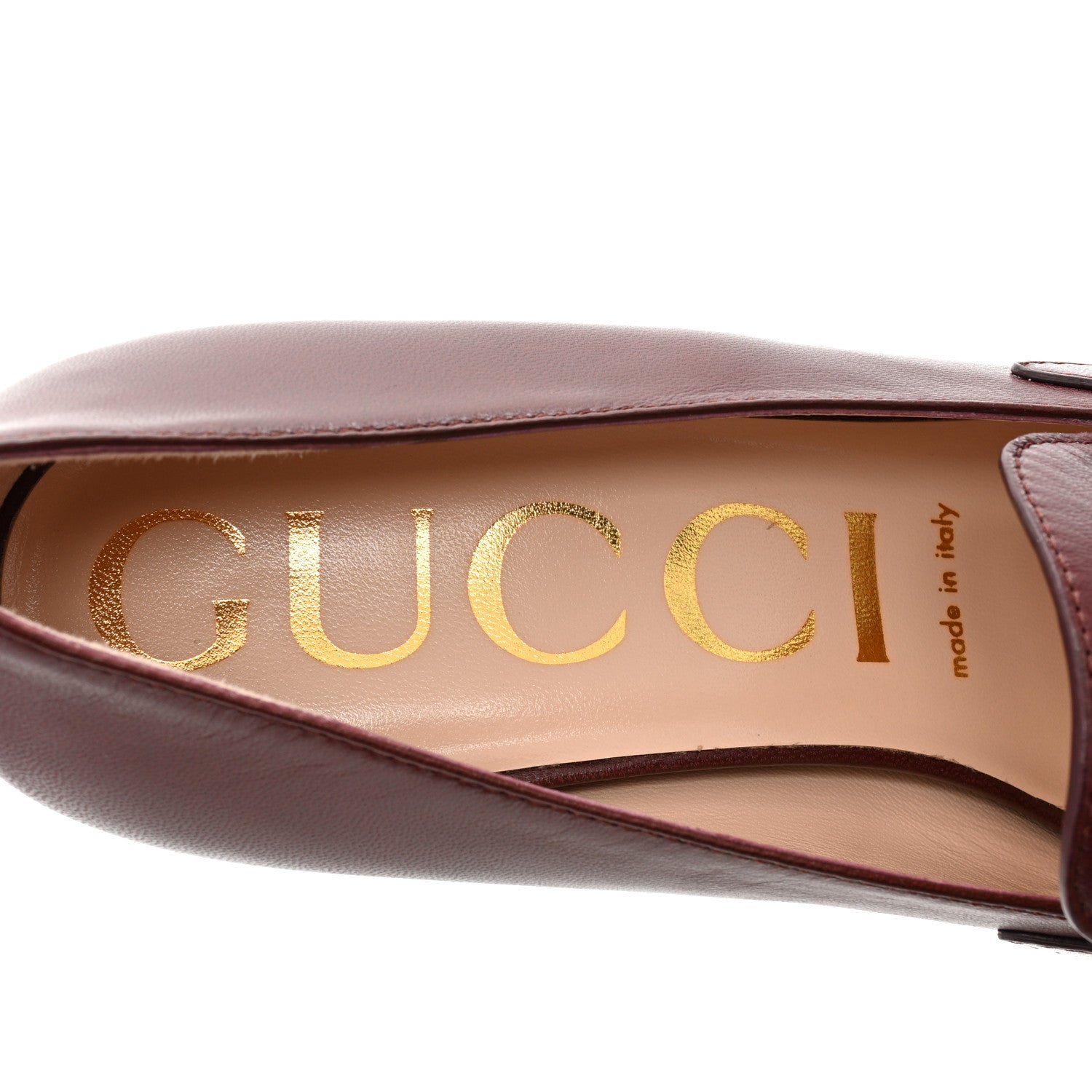 Gucci Malaga Kid Zumi Mid Heel Loafers 39 Vintage Bordeaux 8 of 10