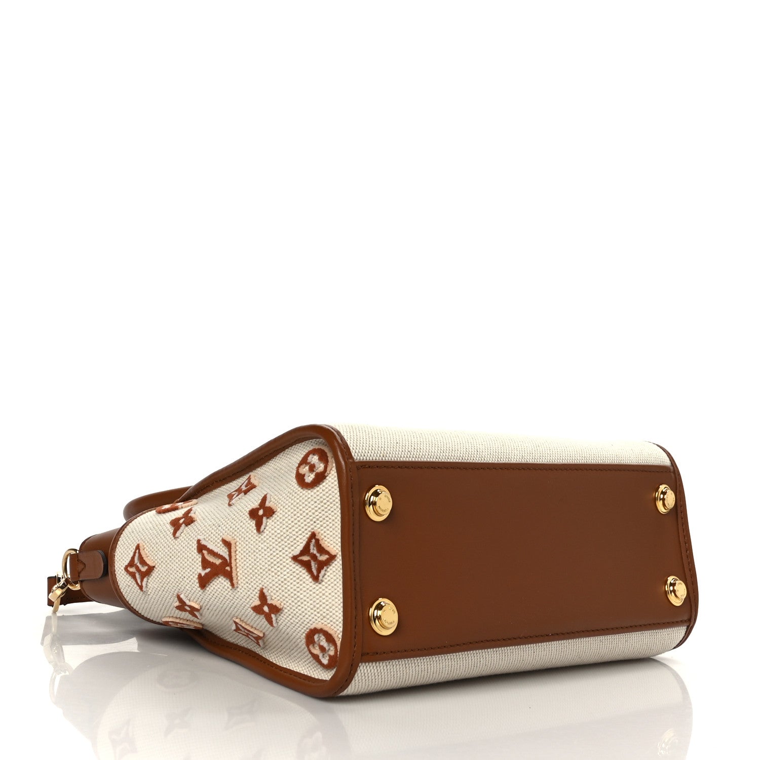 Louis Vuitton Canvas Calfskin Monogram On My Side PM Caramel Tan 4 of 8