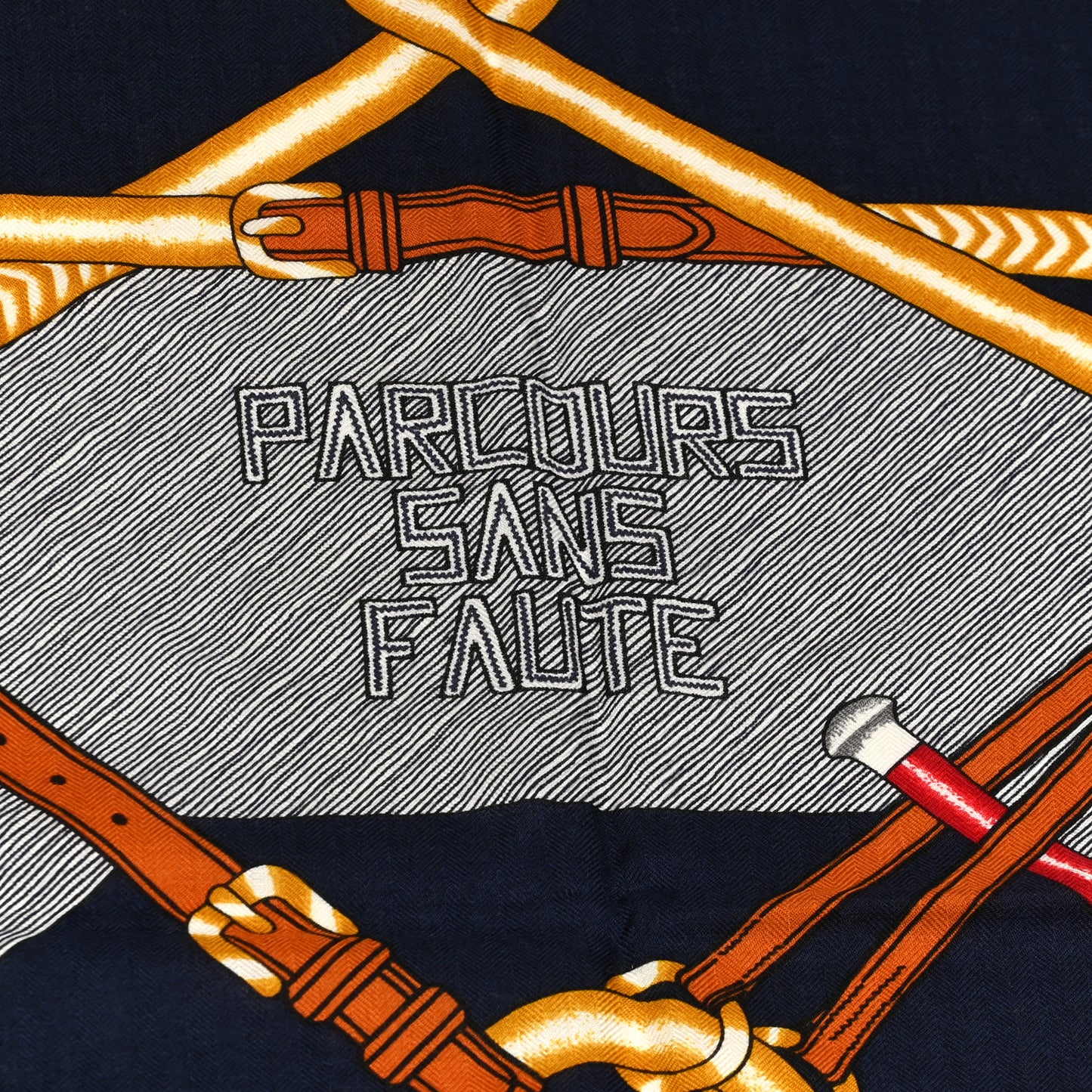 Cashmere Silk Parcours Sans Faute Shawl 140 Marine White Gold