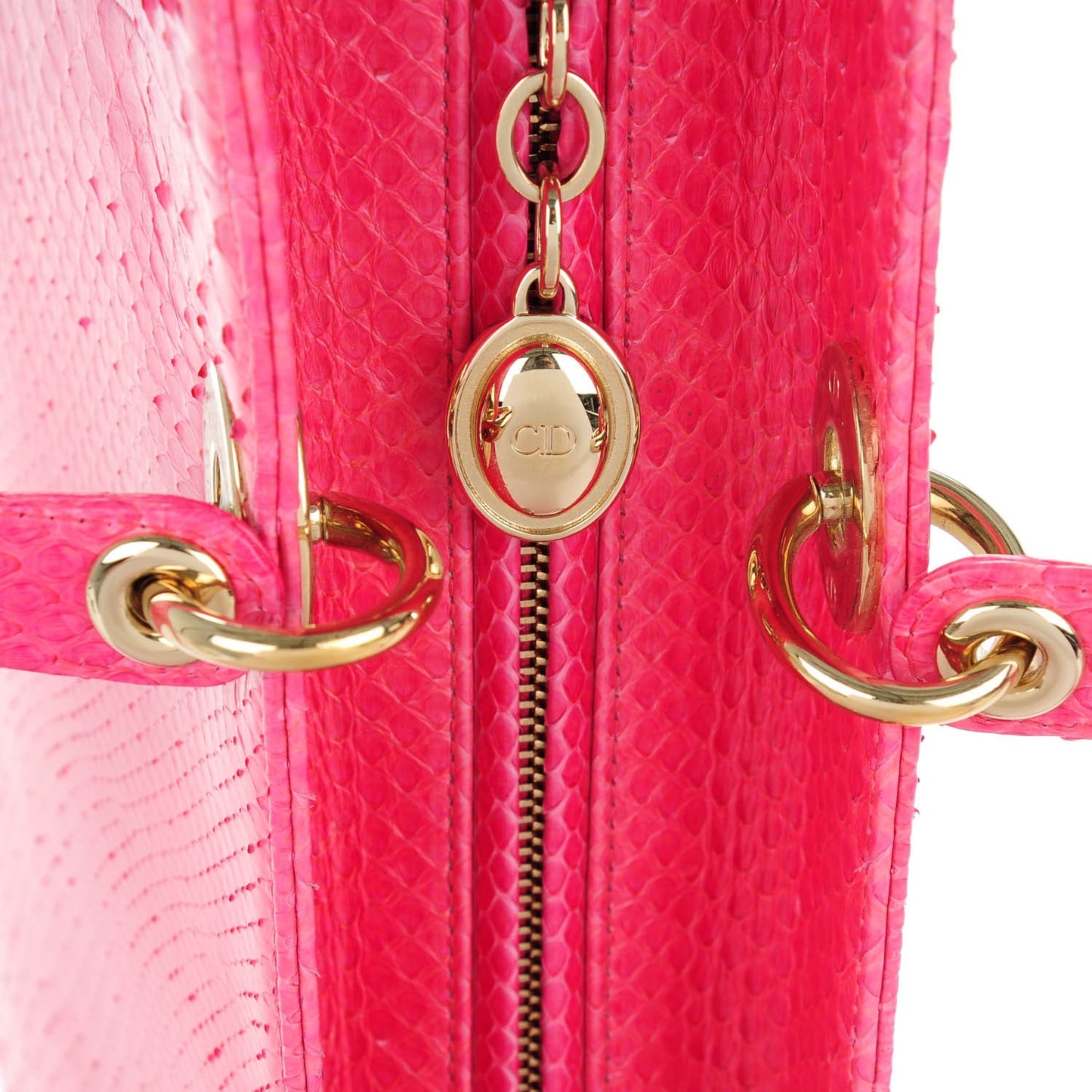 Python Large Lady Dior Fuchsia