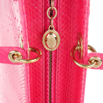 Christian Dior Python Large Lady Dior Fuchsia 9 of 9