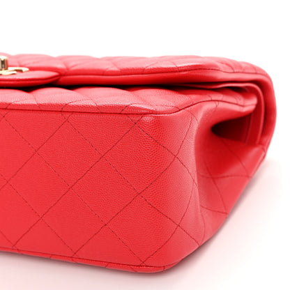 Chanel Caviar Quilted Jumbo Double Flap Red 10 of 10