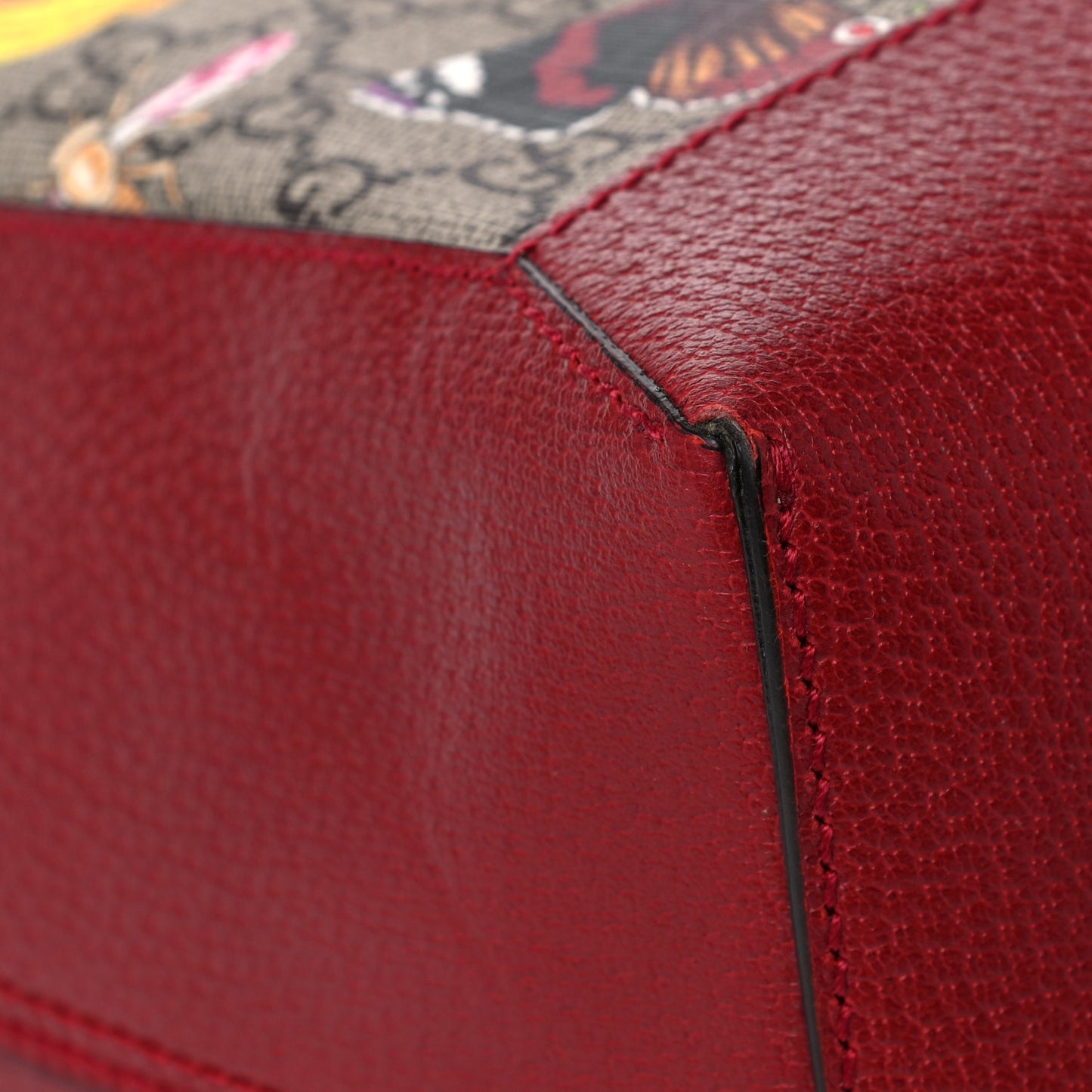 GG Supreme Monogram Flora Web Large Ophidia Tote Red
