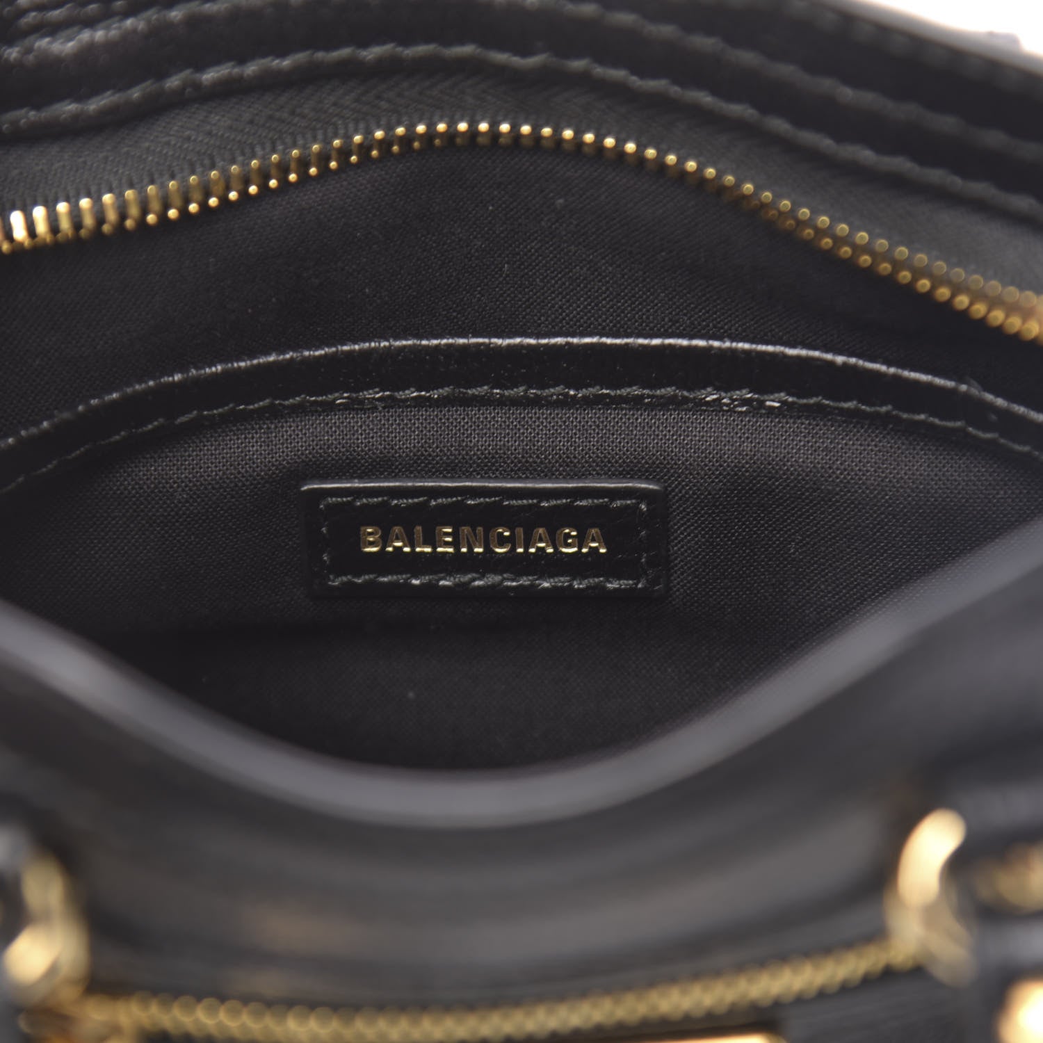 Balenciaga Chevre Gold Metallic Edge Hardware Nano City Black 6 of 10
