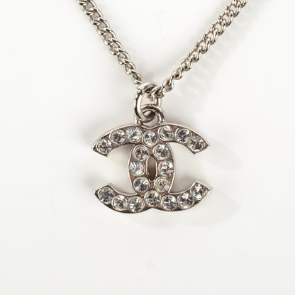 Chanel Crystal Timeless CC Necklace Silver 3 of 6